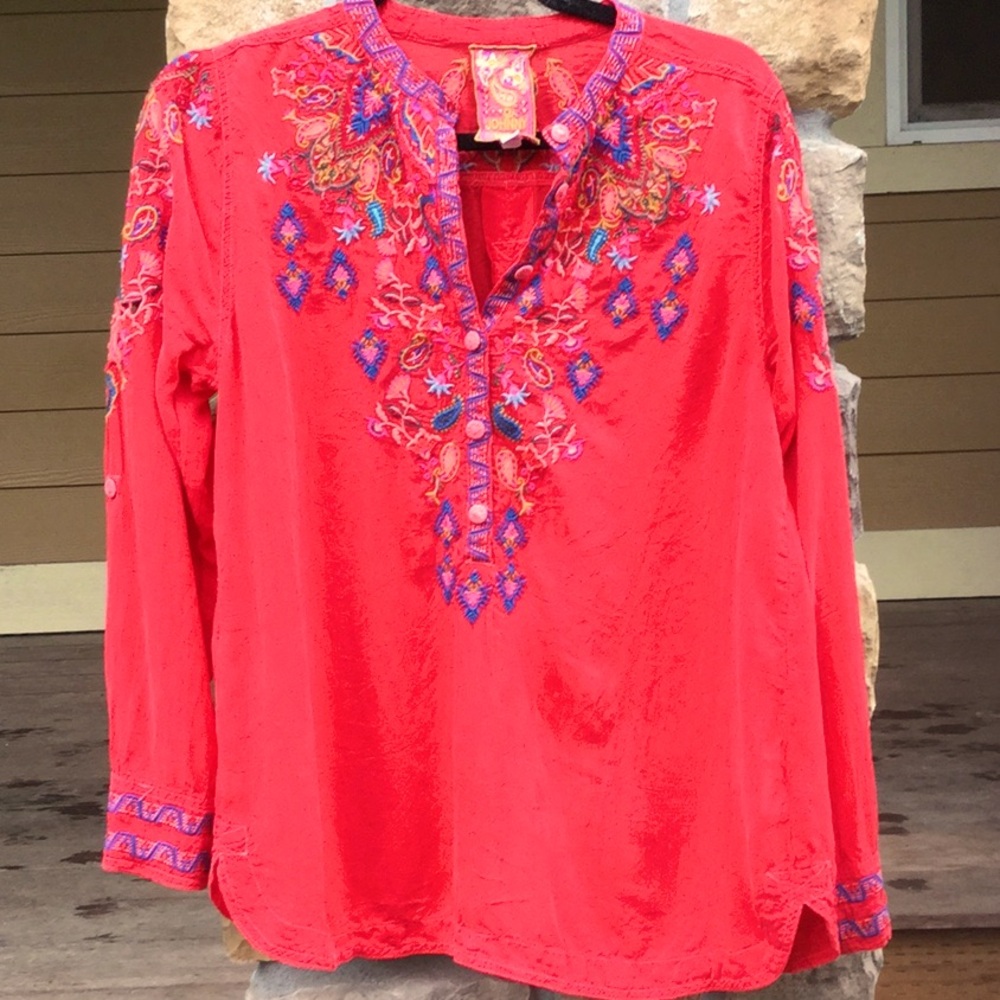 Johnny was embroidered top tunic cowgirl boho chic festival farmer’s market